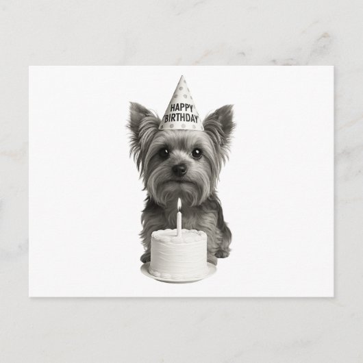Gefeliciteerd Yorkie Feestdagenkaart (Voorkant)
