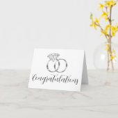 Gefeliciteerd Zilveren Diamant trouwringen Kaart (Gele Bloem)