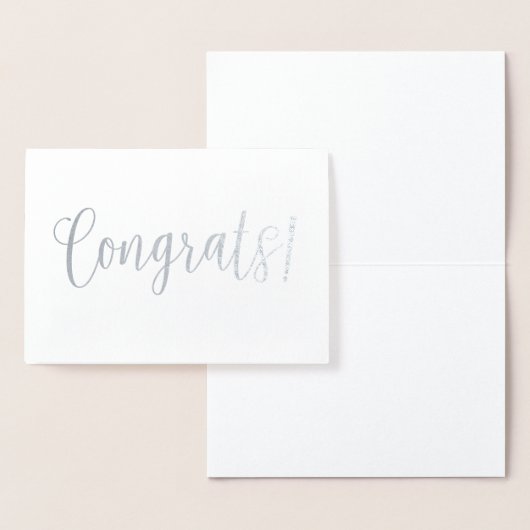 Gefeliciteerd! Zilverfolie felicitatiewenskaart Folie Kaarten (Display)