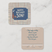 Gefeliciteerd zoon: notitiekaartje (Voorkant / Achterkant)