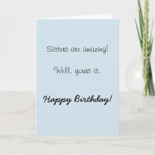 Gefeliciteerd zus Verbazingwekkend Humor Grappig Kaart