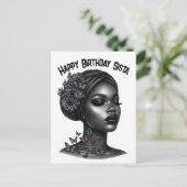 Gefeliciteerd Zuster zwarte meisje magie melanine  Feestdagenkaart (Staand voorkant)