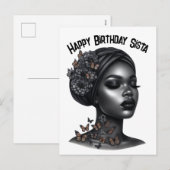 Gefeliciteerd Zuster zwarte meisje magie melanine  Feestdagenkaart (Voorkant / Achterkant)