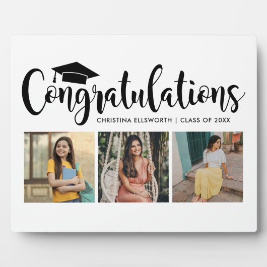 Gefeliciteerd Zwart 3 Foto 2025 Afstuderen Fotoplaat (Voorkant)