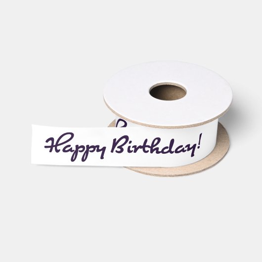 Gefeliciteerd! Zwart Casual Medium Script Satijnen Lint (Spoel)