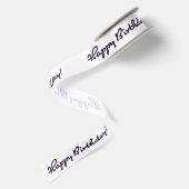 Gefeliciteerd! Zwart Casual Medium Script Satijnen Lint (Achterkant)