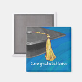 Gefeliciteerd, zwart en blauw magneet (Voorkant / Achterkant)