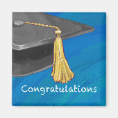 Gefeliciteerd, zwart en blauw magneet (Voorkant)