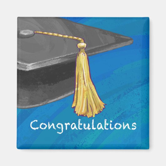 Gefeliciteerd, zwart en blauw magneet (Voorkant)