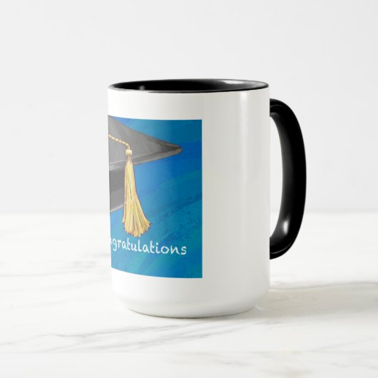 Gefeliciteerd, zwart en blauw mok (Voorkant rechts)