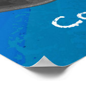 Gefeliciteerd, zwart en blauw poster (Hoek)