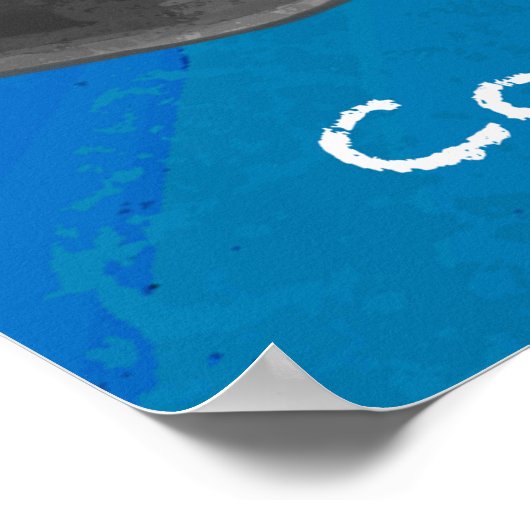 Gefeliciteerd, zwart en blauw poster (Hoek)