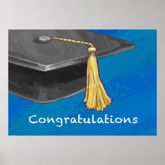 Gefeliciteerd, zwart en blauw poster (Voorkant)