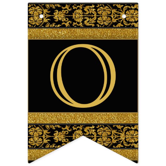 Gefeliciteerd - zwart en goud vlaggetjes (Tweede vlag)