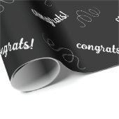 Gefeliciteerd! Zwart omlooppapier Cadeaupapier (Rol Hoek)