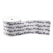 Gefeliciteerd! Zwart Patroon Casual Script Grosgrain Lint (Spoel)