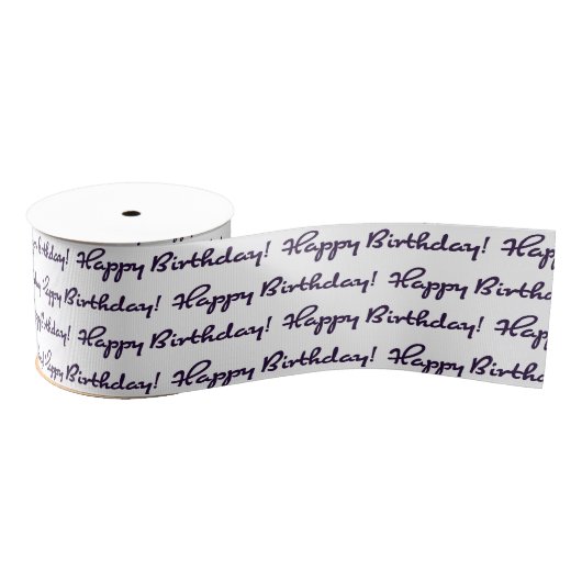 Gefeliciteerd! Zwart Patroon Casual Script Grosgrain Lint (Spoel)