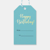 Gefeliciteerd! Zwart Vrouw Blond Afro, Gom, Blauw Cadeaulabel (Achterkant)
