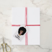 Gefeliciteerd! Zwart Vrouw Natuurlijk Haar, Bubble Cadeaulabel (Met Touw)