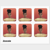 Gefeliciteerd! Zwart Vrouw w/Gouden tinten Koper Vierkante Sticker (Vel)