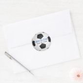 Gefeliciteerd Zwart wit aangepast Voetbal Ronde Sticker (Envelop)