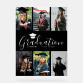 Gefeliciteerd Zwart Wit Afstuderen 6 Foto Acryl Bord (Voorkant)