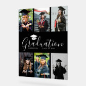 Gefeliciteerd Zwart Wit Afstuderen 6 Foto Acryl Bord (Hoek)