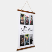 Gefeliciteerd Zwart Wit Afstuderen 6 Foto Hangend Wandkleed (Gebogen)