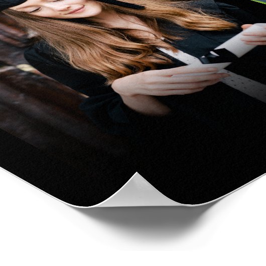 Gefeliciteerd Zwart Wit Afstuderen 6 Foto Poster (Hoek)