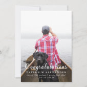 Gefeliciteerd zwart-wit geometrisch patroon aankondiging (Voorkant)