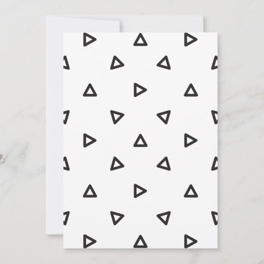 Gefeliciteerd zwart-wit geometrisch patroon aankondiging (Achterkant)