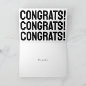 Gefeliciteerd zwart-wit school afstuderen kaart (Binnen)