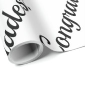 Gefeliciteerd Zwart & Wit Tweetalige tekst Cadeaupapier (Rol Hoek)