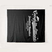Gefeliciteerd Zwarte Afstudeerfeest Achtergrond Wandkleed (Voorkant (horizontaal))