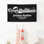 Gefeliciteerd Zwarte Afstudeerfeest Spandoek (Insitu)
