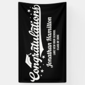 Gefeliciteerd Zwarte Afstudeerfeest Spandoek (Verticaal)