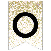 Gefeliciteerd Zwarte Goud Glitter Feestje Vlaggetjes (Tweede vlag)