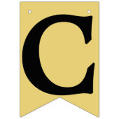 GEFELICITEERD, zwarte tekst op oude gouden kleuren Vlaggetjes (Eerste vlag)