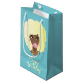 Gefeliciteerd! Zwarte Vrouw Blond Afro, Bubblegum Klein Cadeauzakje (Voorkant Gekanteld)