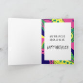 Gefeliciteerd! Zwarte vrouw, Bubble Gum, Kleurrijk Kaart (Binnen)