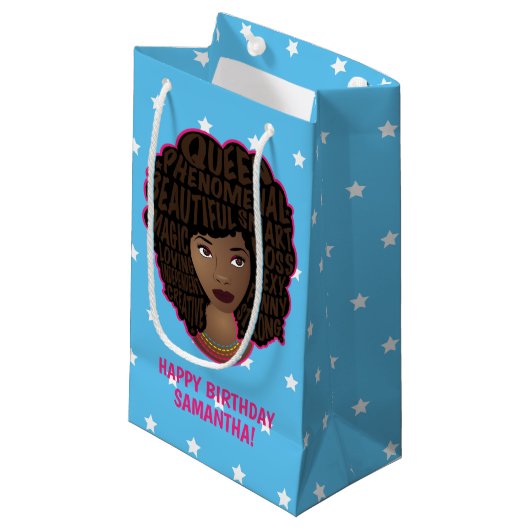 Gefeliciteerd! Zwarte vrouwen aanmoedigen, sterren Klein Cadeauzakje (Voorkant Gekanteld)