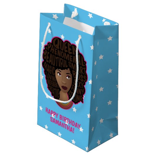 Gefeliciteerd! Zwarte vrouwen aanmoedigen, sterren Klein Cadeauzakje (Achterkant Gekanteld)