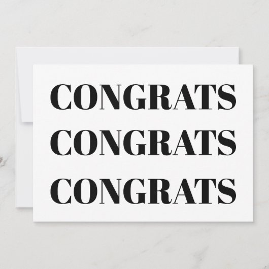 Gefeliciteerd zwarte witte, minimalistische modern (Voorkant)