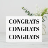 Gefeliciteerd zwarte witte, minimalistische modern (Staand voorkant)