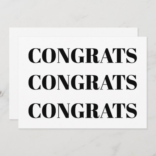 Gefeliciteerd zwarte witte, minimalistische modern (Voorkant / Achterkant)