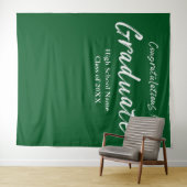 Gefeliciteerde afgestudeerde in modern groen schri wandkleed (In Situ (horizontaal))