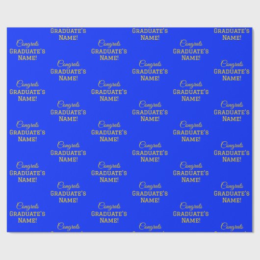 Gefeliciteerde Afgestudeerde Naam! Groot Lettertyp Cadeaupapier (Vlak)