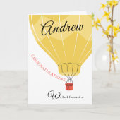 Gefeliciteerde Afgestudeerde of Prijs Heet Lucht B Kaart (Gele Bloem)