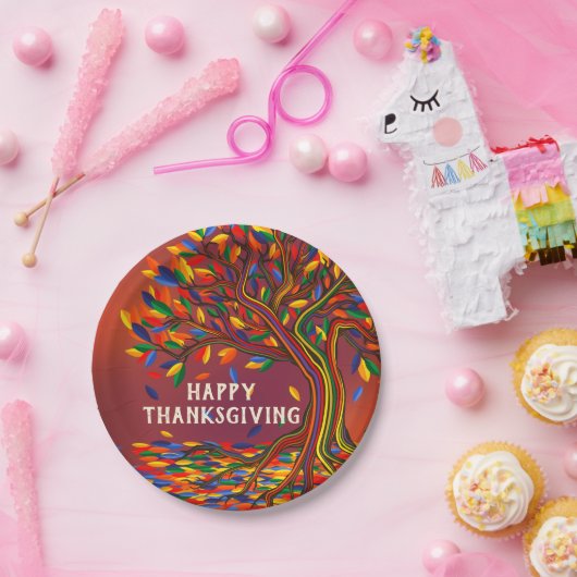 Gefeliciteerde Gelukkig feest in de herfst geperso Papieren Bordje (Feest)