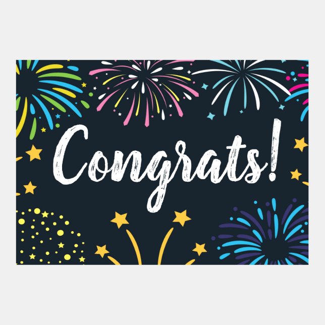 Gefeliciteerde kaart met Fireworks (Voorkant)